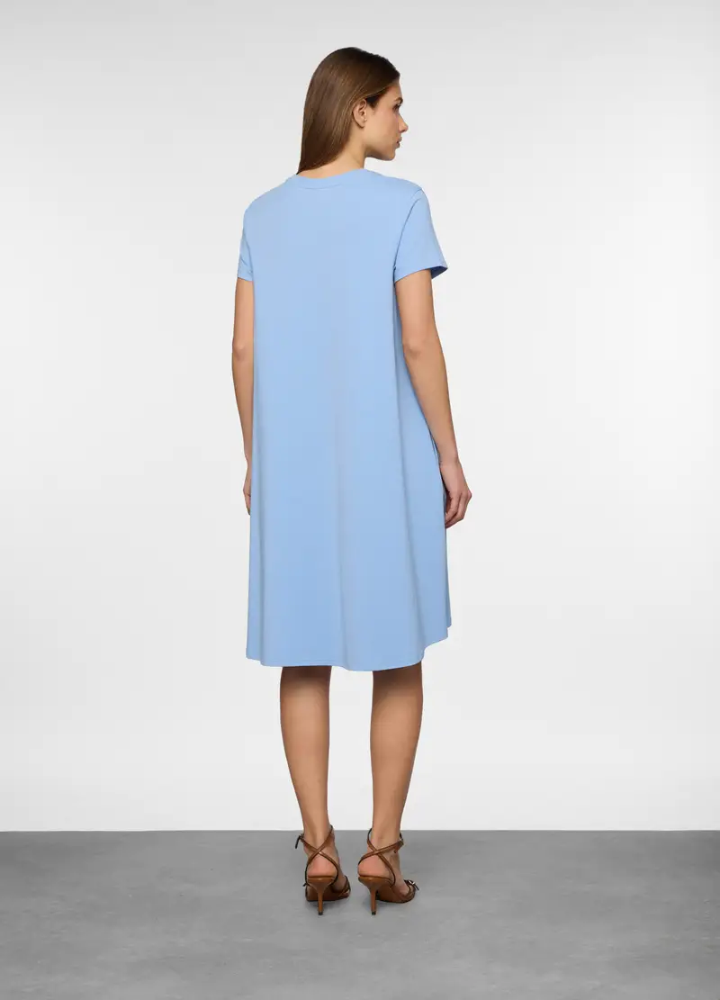 Vestito Corto In Jersey Stretch Fit Wide Donna, Viola lilla miniatura 2