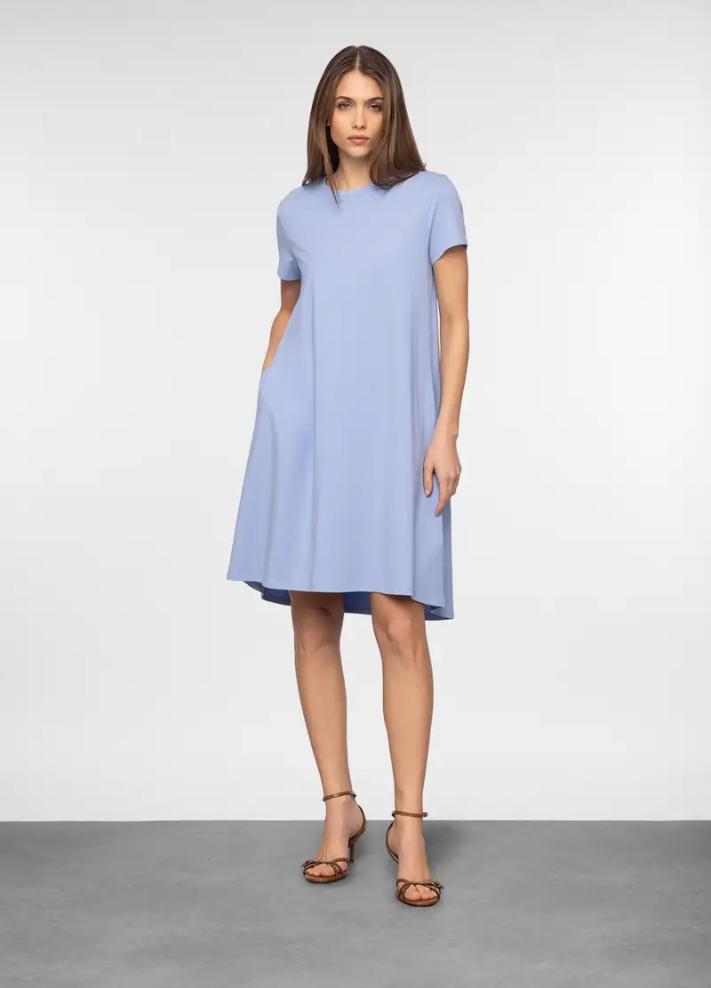 Vestito Corto In Jersey Stretch Fit Wide Donna, Viola lilla