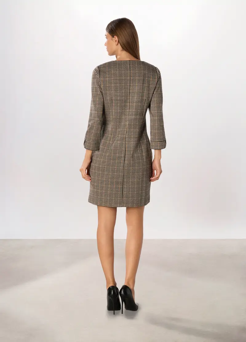 Vestito Corto Misto Viscosa Donna, Beige chiaro miniatura 2