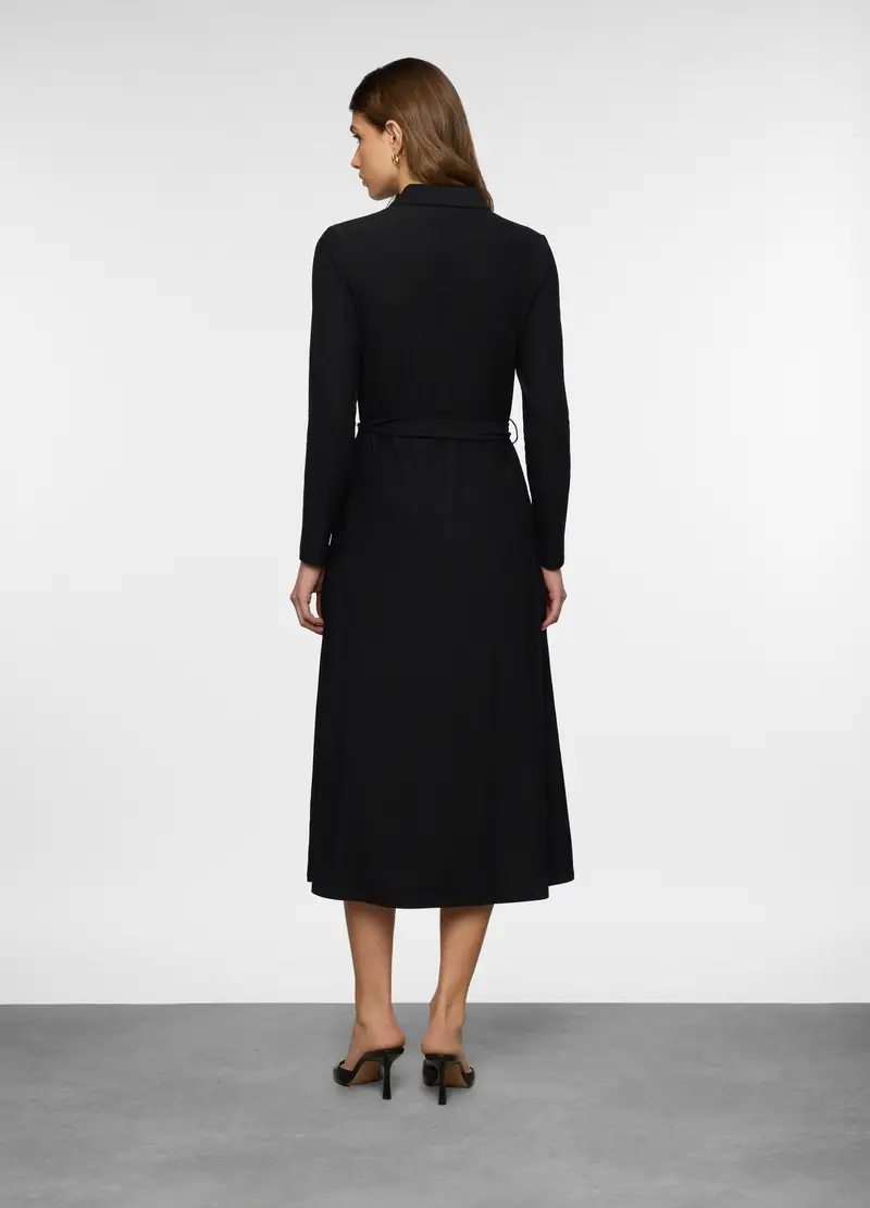 Vestito Lungo In Jersey Stretch Donna, Nero miniatura 2