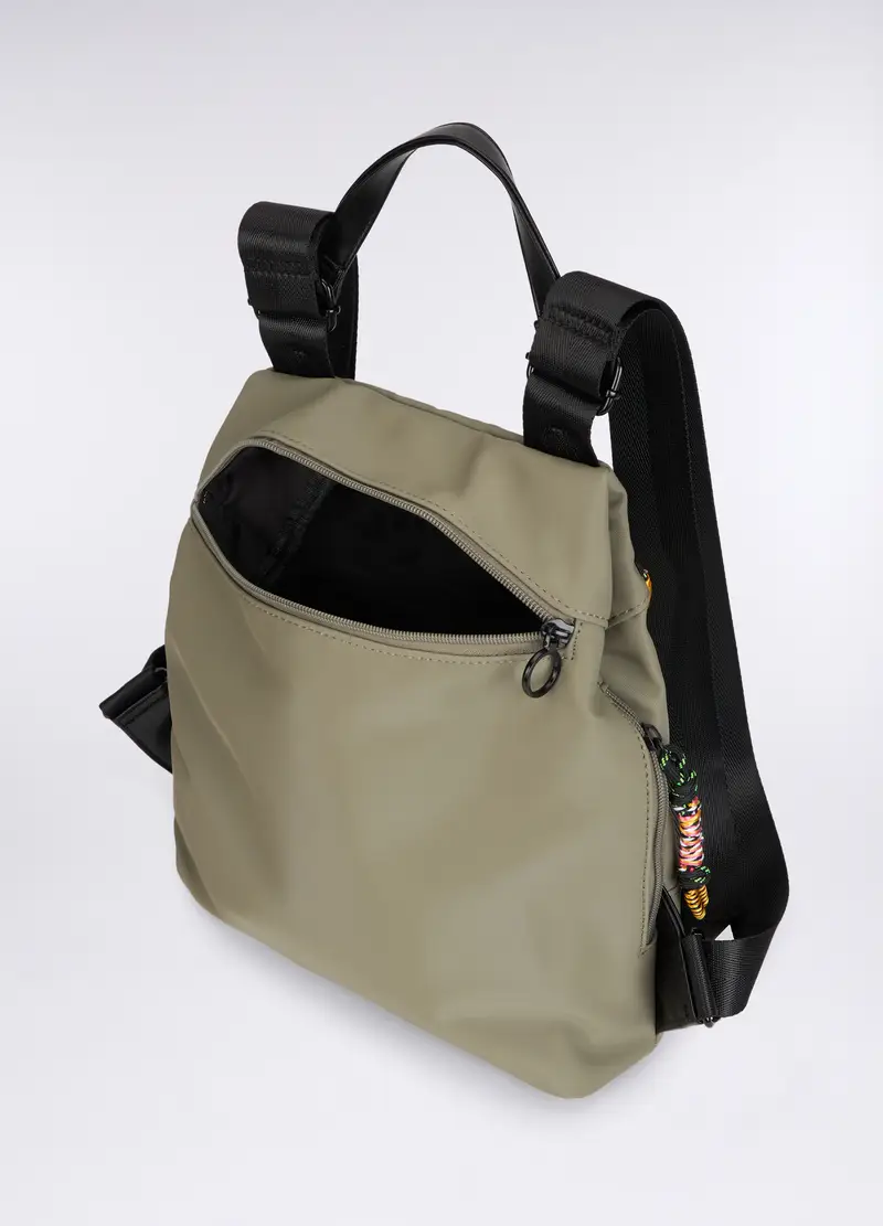 Zaino Con Applicazione Multicolor Donna, Verde oliva miniatura 3