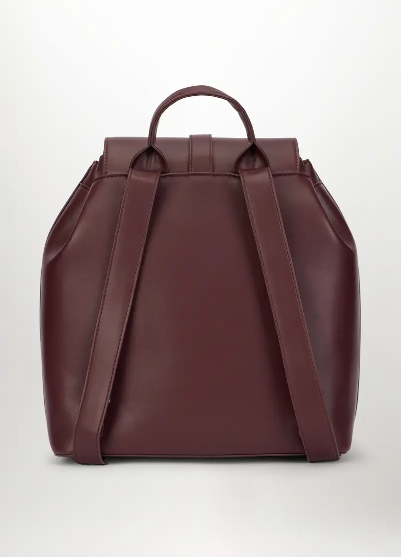 Zaino In Eco Pelle Donna, Rosso burgundy miniatura 2