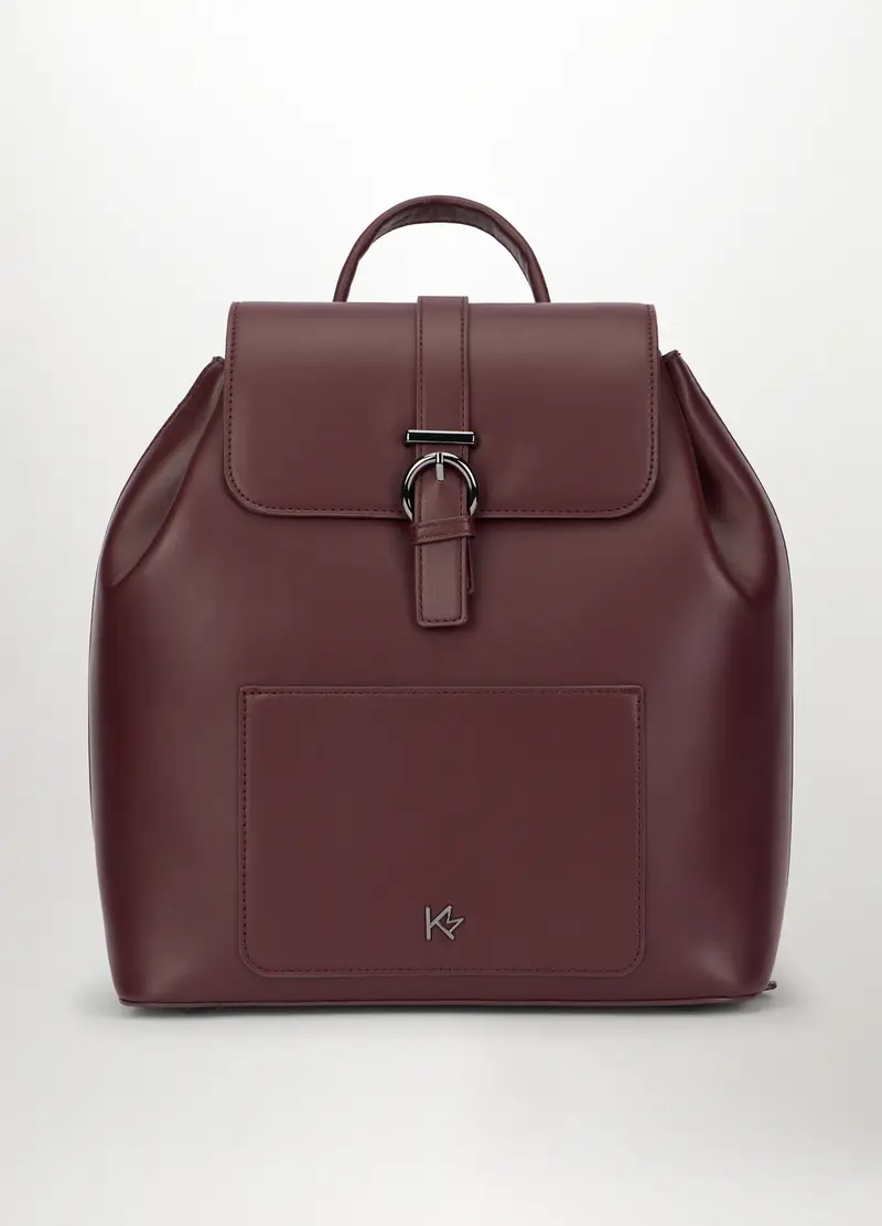 Zaino In Eco Pelle Donna, Rosso burgundy