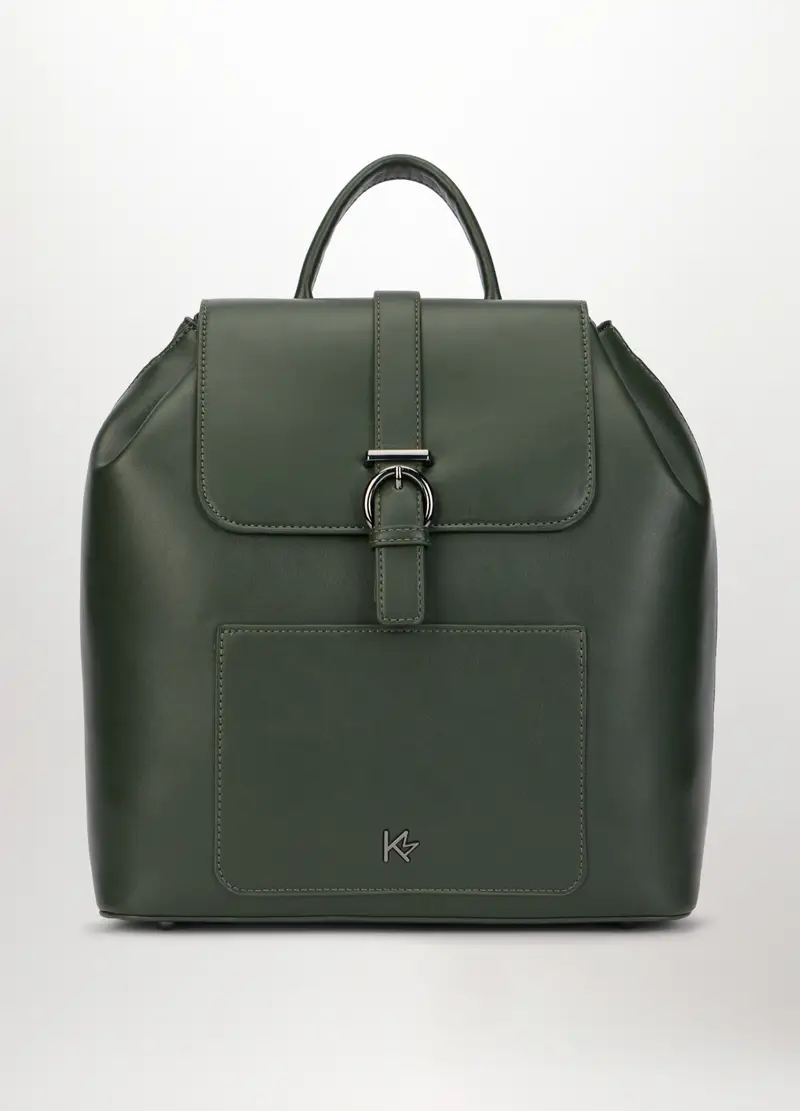 Zaino In Eco Pelle Donna, Verde scuro