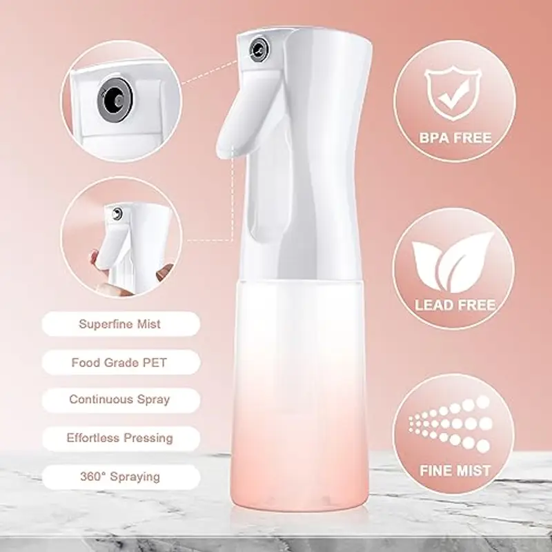 URAQT Bottiglia Spray Capelli, 200ML Bottigliette Spray Flacone Spray Continuo Fine, Spray Bottle Spruzzino Capelli miniatura 3