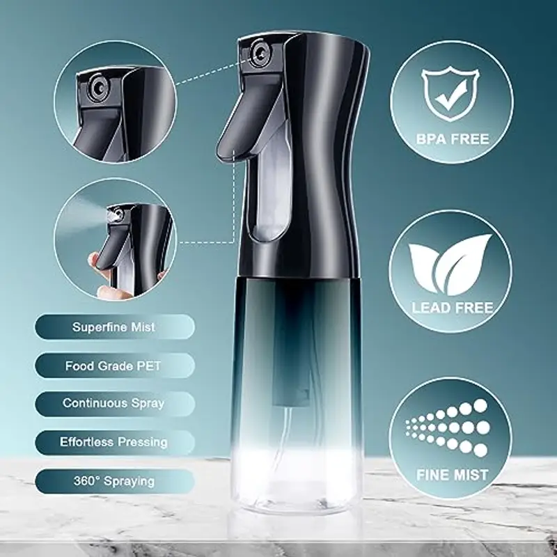 URAQT Bottiglia Spray Capelli, 200ML Bottigliette Spray Flacone Spray Continuo Fine, Spray Bottle Spruzzino Capelli Riutilizzabile Strumento Capelli, per Barbiere, Piante, Fiori(Blu Sfumato) miniatura 3