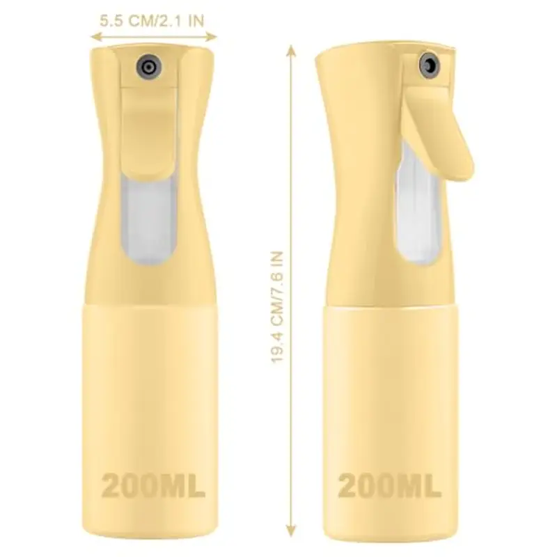 URAQT Bottiglia Spray Capelli, 200ML Bottigliette Spray Flacone Spray Continuo Fine, Spray Bottle Spruzzino Capelli Riutilizzabile Strumento Capelli, per Barbiere, Piante, Fiori(Giallo) miniatura 2