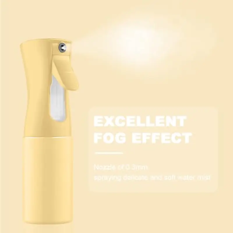 URAQT Bottiglia Spray Capelli, 200ML Bottigliette Spray Flacone Spray Continuo Fine, Spray Bottle Spruzzino Capelli Riutilizzabile Strumento Capelli, per Barbiere, Piante, Fiori(Giallo) miniatura 3