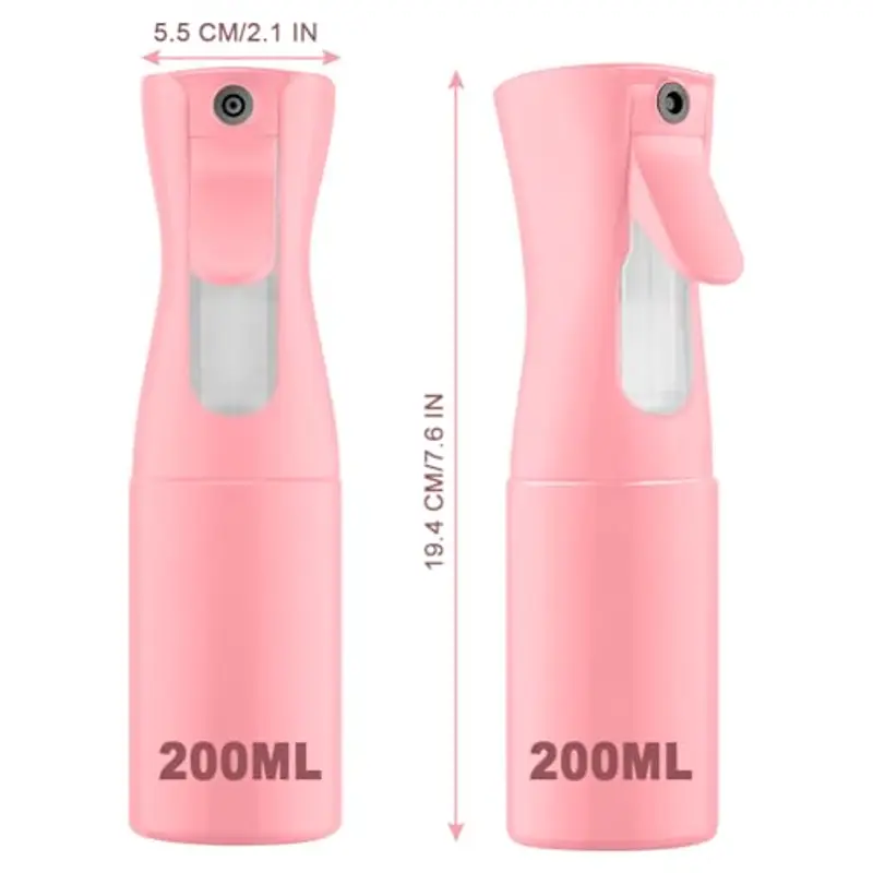 URAQT Bottiglia Spray Capelli, 200ML Bottigliette Spray Flacone Spray Continuo Fine, Spray Bottle Spruzzino Capelli Riutilizzabile Strumento Capelli, per Barbiere, Piante, Fiori(Rosa) miniatura 2