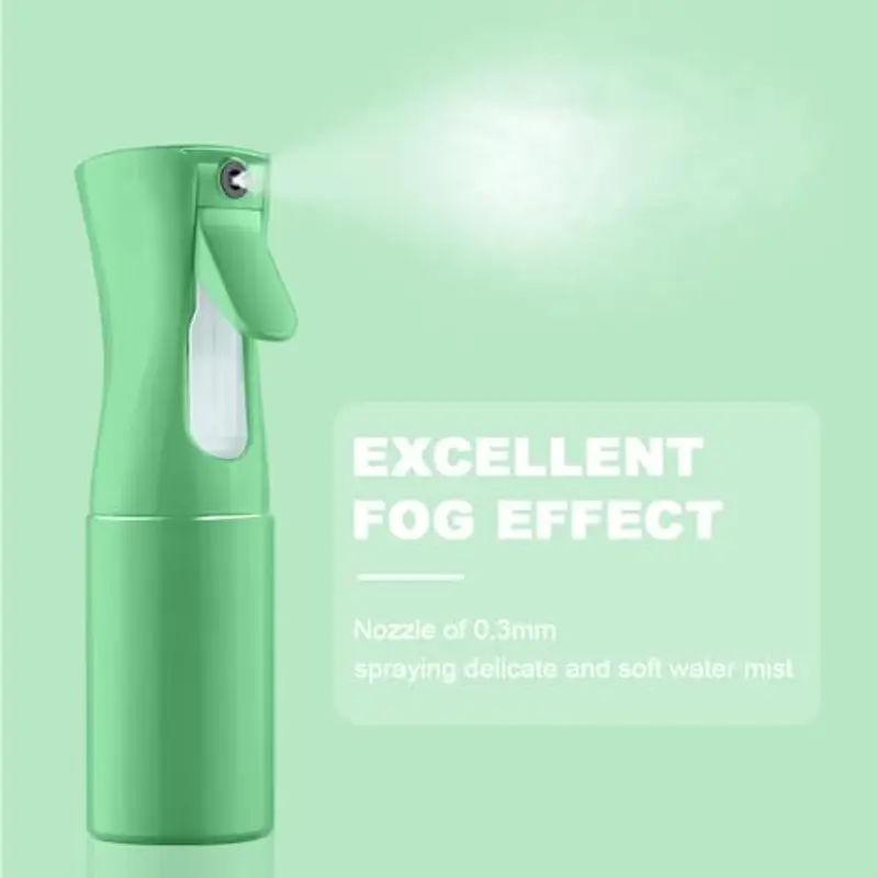 URAQT Bottiglia Spray Capelli, 200ML Bottigliette Spray Flacone Spray Continuo Fine, Spray Bottle Spruzzino Capelli Riutilizzabile Strumento Capelli, per Barbiere, Piante, Fiori(Verde) miniatura 3