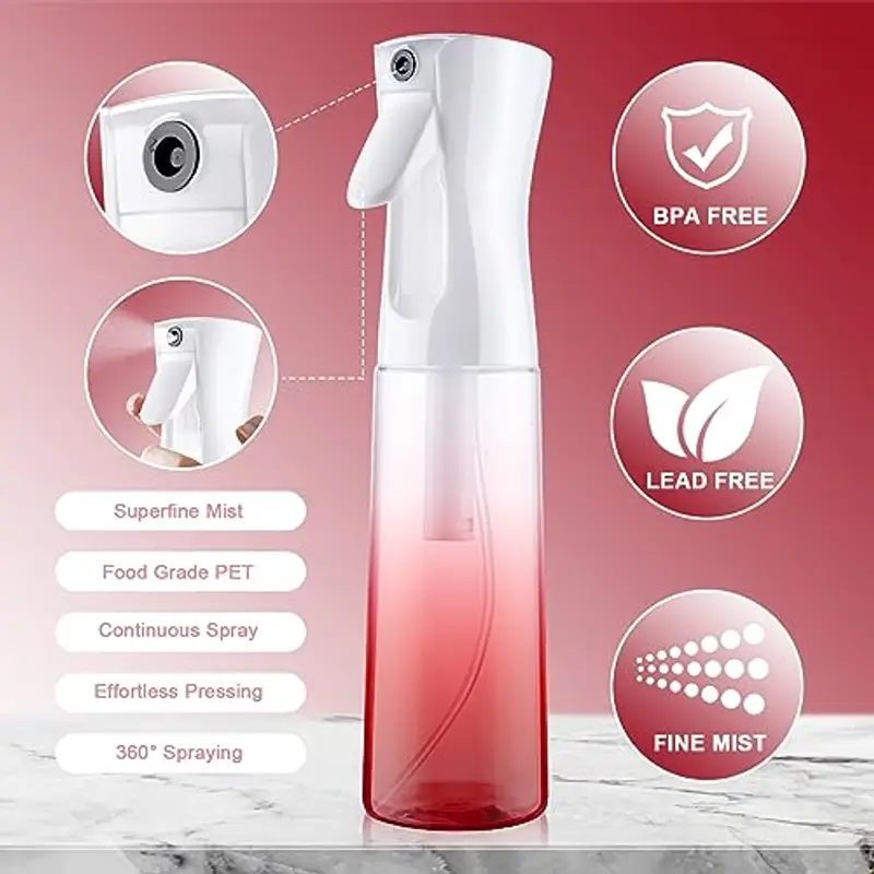 URAQT Bottiglia Spray Capelli, 300ML Bottigliette Spray Flacone Spray Continuo Fine, Spray Bottle Spruzzino Capelli miniatura 3