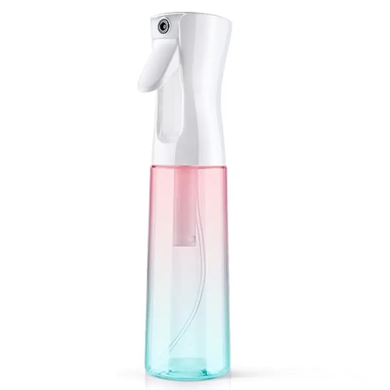 URAQT Bottiglia Spray Capelli, 300ML Bottigliette Spray Flacone Spray Continuo Fine, Spray Bottle Spruzzino Capelli Riutilizzabile Strumento Capelli, per Barbiere, Piante, Fiori(Verde Rosa Sfumato)