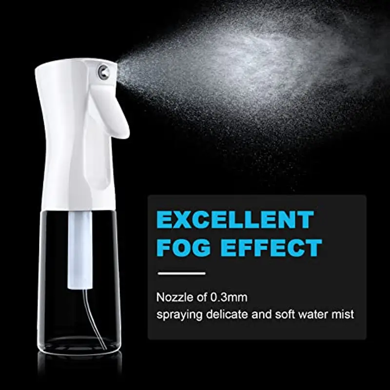 URAQT Bottigliette Spray, 200ML Spruzzino Nebulizzatore, Flacone per Acqua Continua Vuoto, per Capelli per Acconciature, Piante, Animali Domestici, Pulizia (Trasparente Bianco) miniatura 2