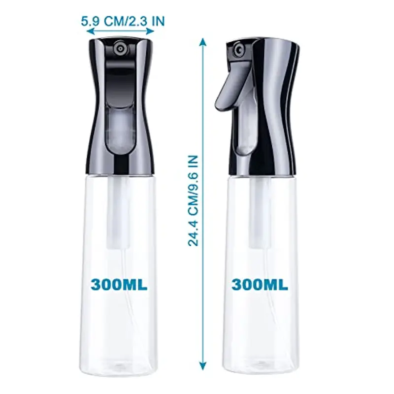 URAQT Bottigliette Spray, 300ML Spruzzino Nebulizzatore, Flacone Spray per Acqua Continua Vuoto Flacone Spray per Capelli per Acconciature, Piante, Animali Domestici, Pulizia (Trasparente) miniatura 3