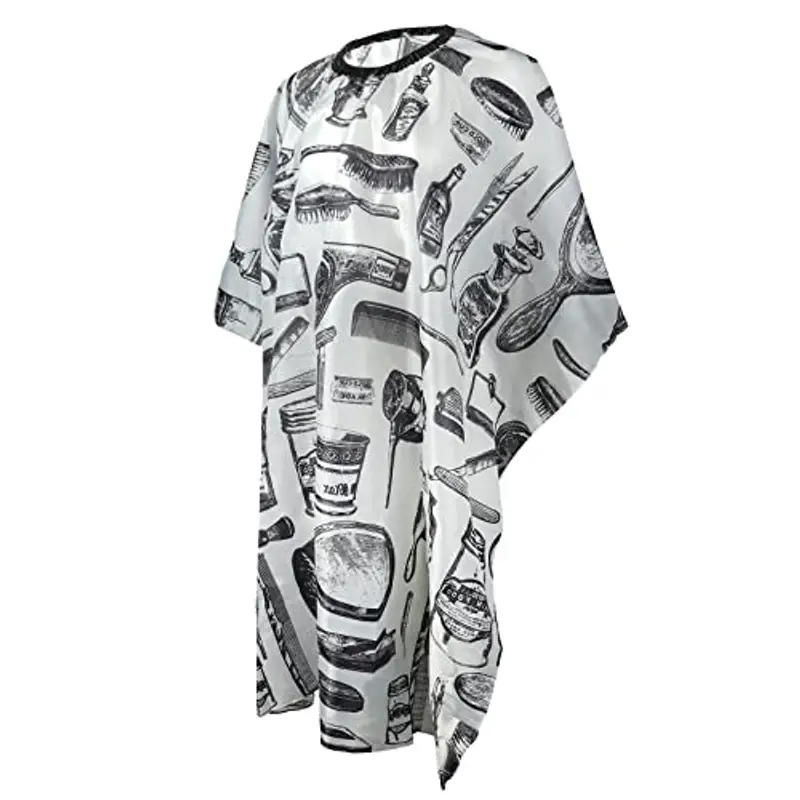 URAQT Mantelle per Parrucchiere, Mantella Taglio Capelli a Tutta Lunghezza, Telo Parrucchiera Professionale per Acconciatura, Taglio e Capelli che Muoiono(stampa#bianca)