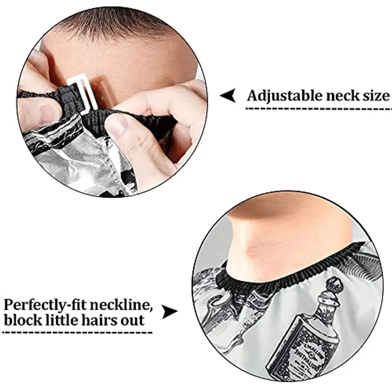 URAQT Mantelle per Parrucchiere, Mantella Taglio Capelli a Tutta Lunghezza, Telo Parrucchiera Professionale per Acconciatura, Taglio e Capelli che Muoiono(stampa#bianca) miniatura 3