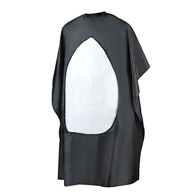 URAQT Mantelle per Parrucchiere, Mantello da Barbiere, Mantella Taglio Capelli con Finestra Trasparente e Chiusura del Collo Regolabile miniatura 2