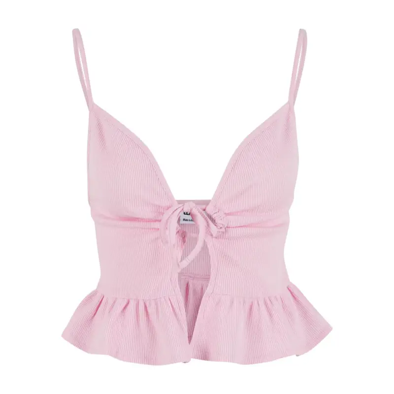 Canottiera da donna Urban Classics Waffle Pique Ruffle