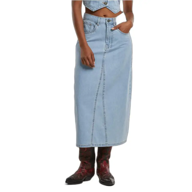 Gonna in denim da donna Urban Classics Soft Midi
