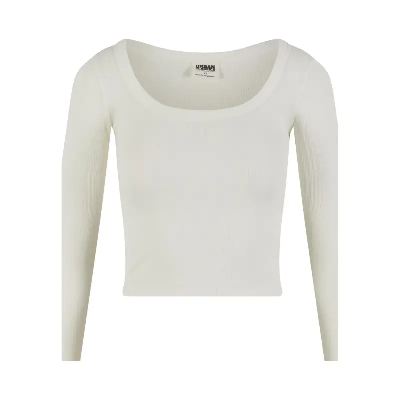 Maglietta a manica lunga da donna Urban Classics Organic Rib wide neck