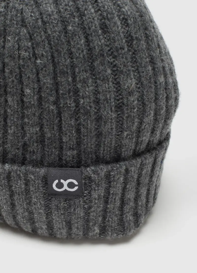 Berretto In Pura Lana Grigio, Uomo, Grigio miniatura 2