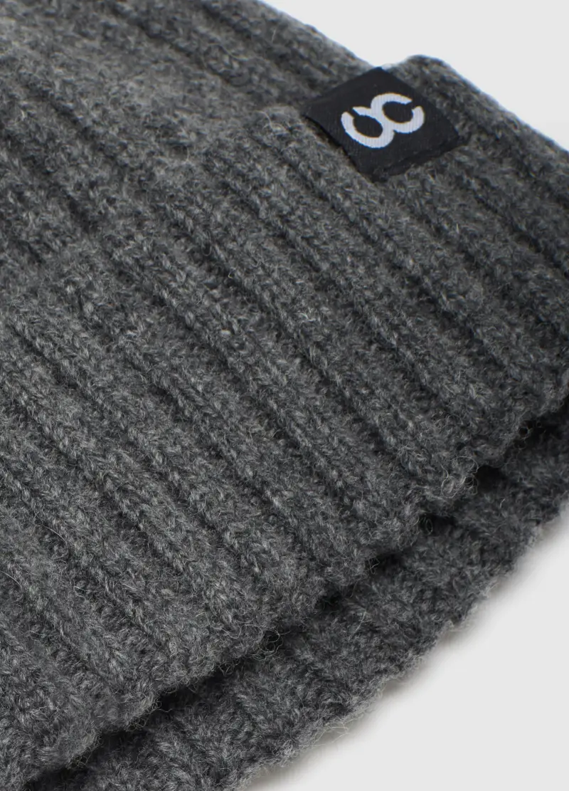 Berretto In Pura Lana Grigio, Uomo, Grigio miniatura 3