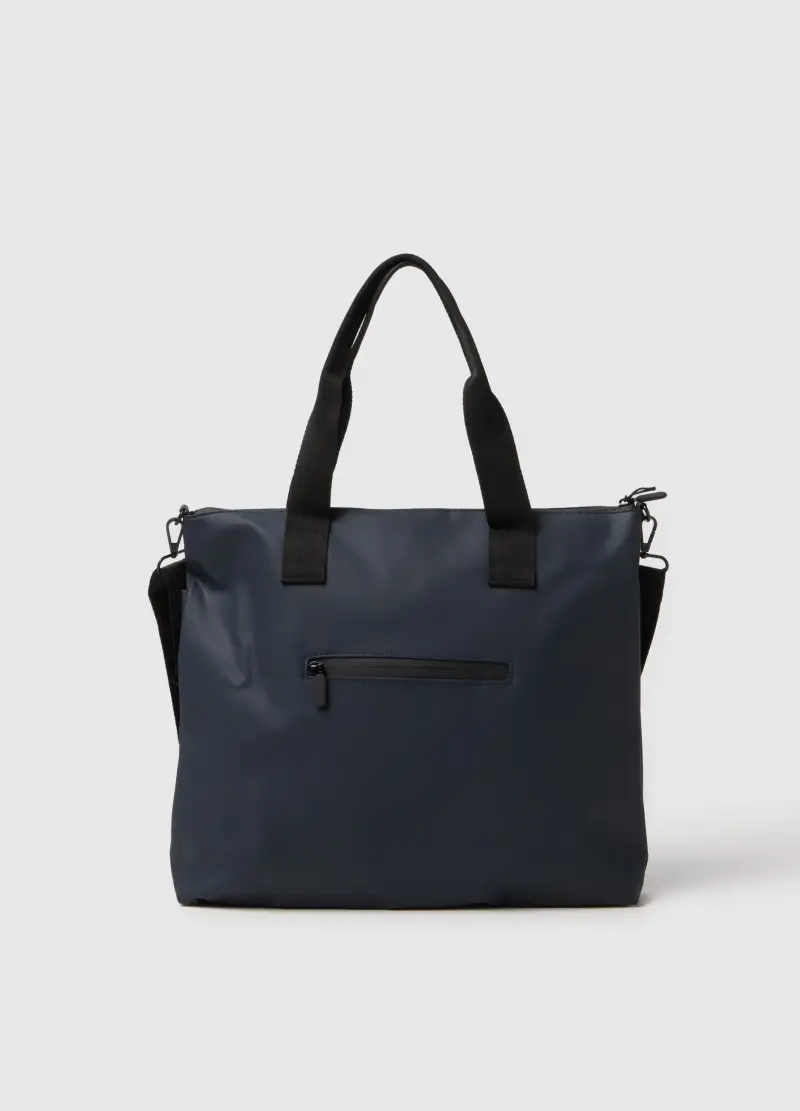 Borsa Shopper Blu Con Scomparti Multipli E Tracolla Regolabile, Donna, Blu miniatura 2