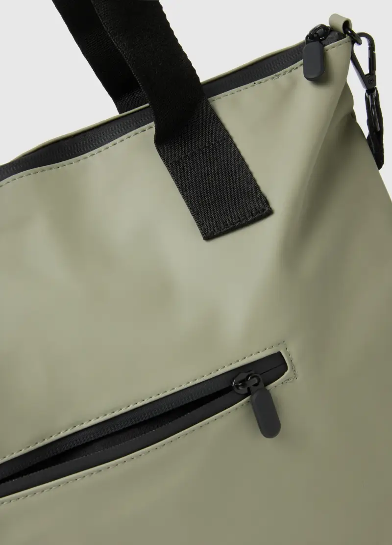 Borsa Shopper Verde Con Scomparti Multipli E Tracolla Regolabile, Donna, Verde miniatura 3