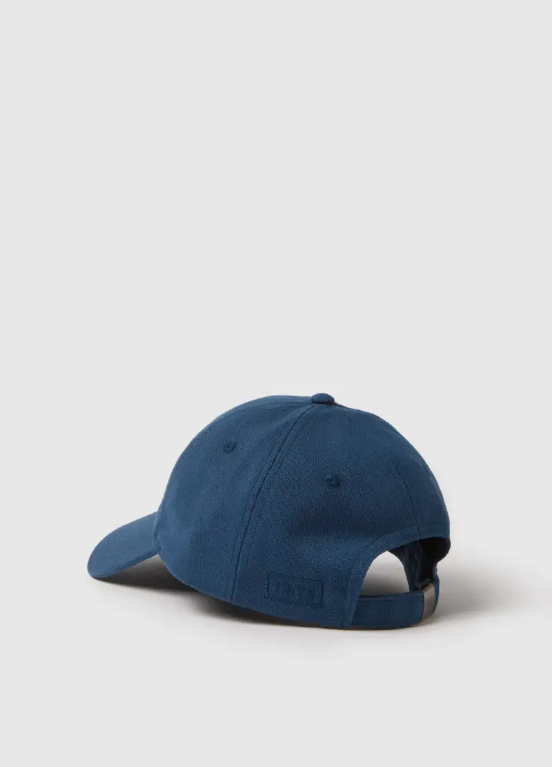 Cappello Da Baseball In Puro Cotone Blu, Uomo, Blu miniatura 2