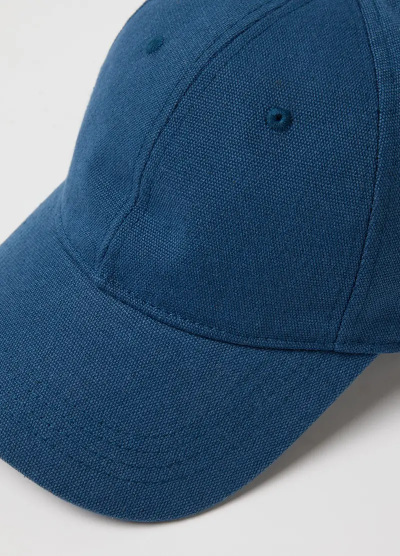 Cappello Da Baseball In Puro Cotone Blu, Uomo, Blu miniatura 3