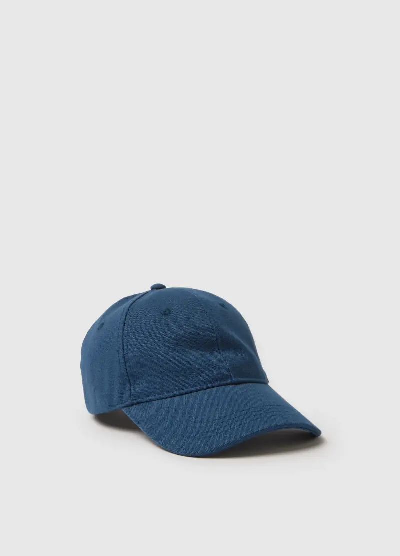 Cappello Da Baseball In Puro Cotone Blu, Uomo, Blu