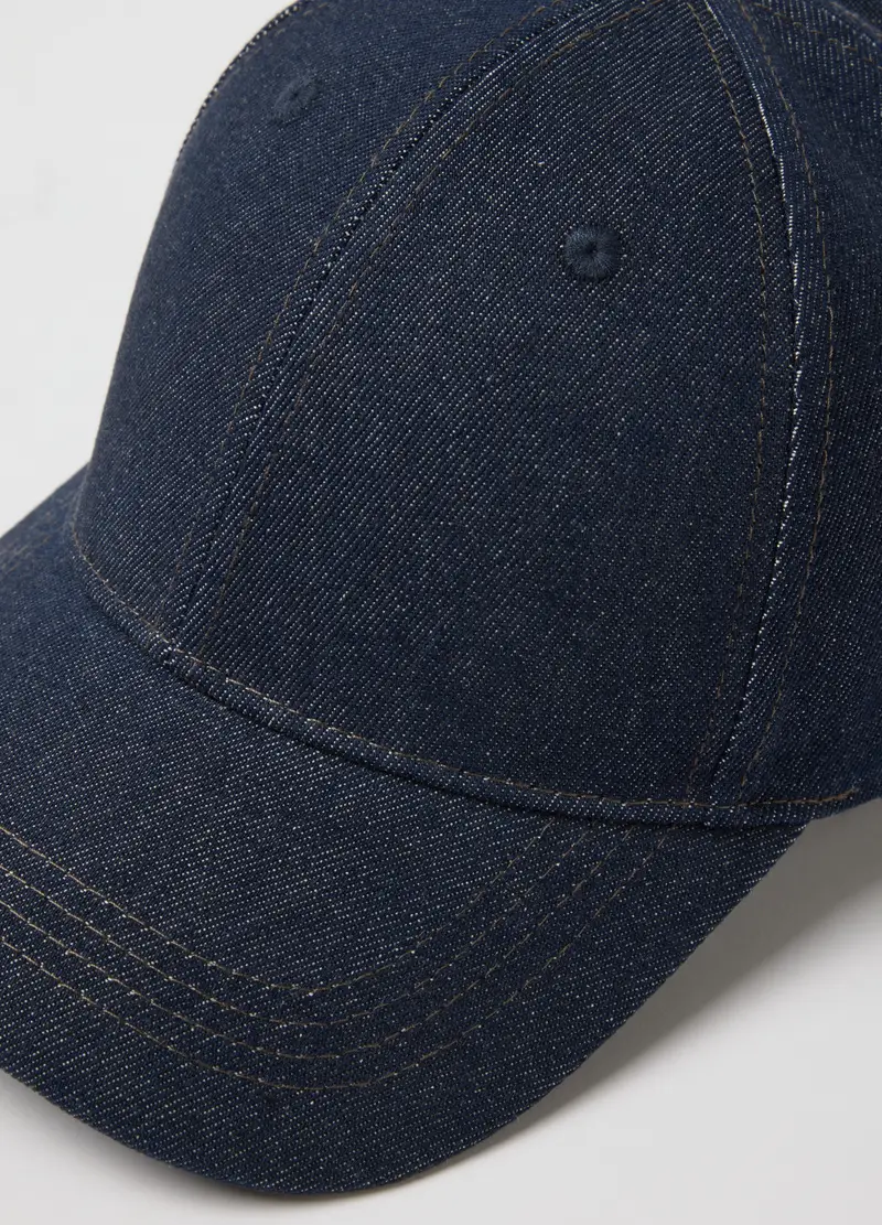 Cappello Da Baseball In Puro Cotone Denim Blu, Uomo, Denim miniatura 3