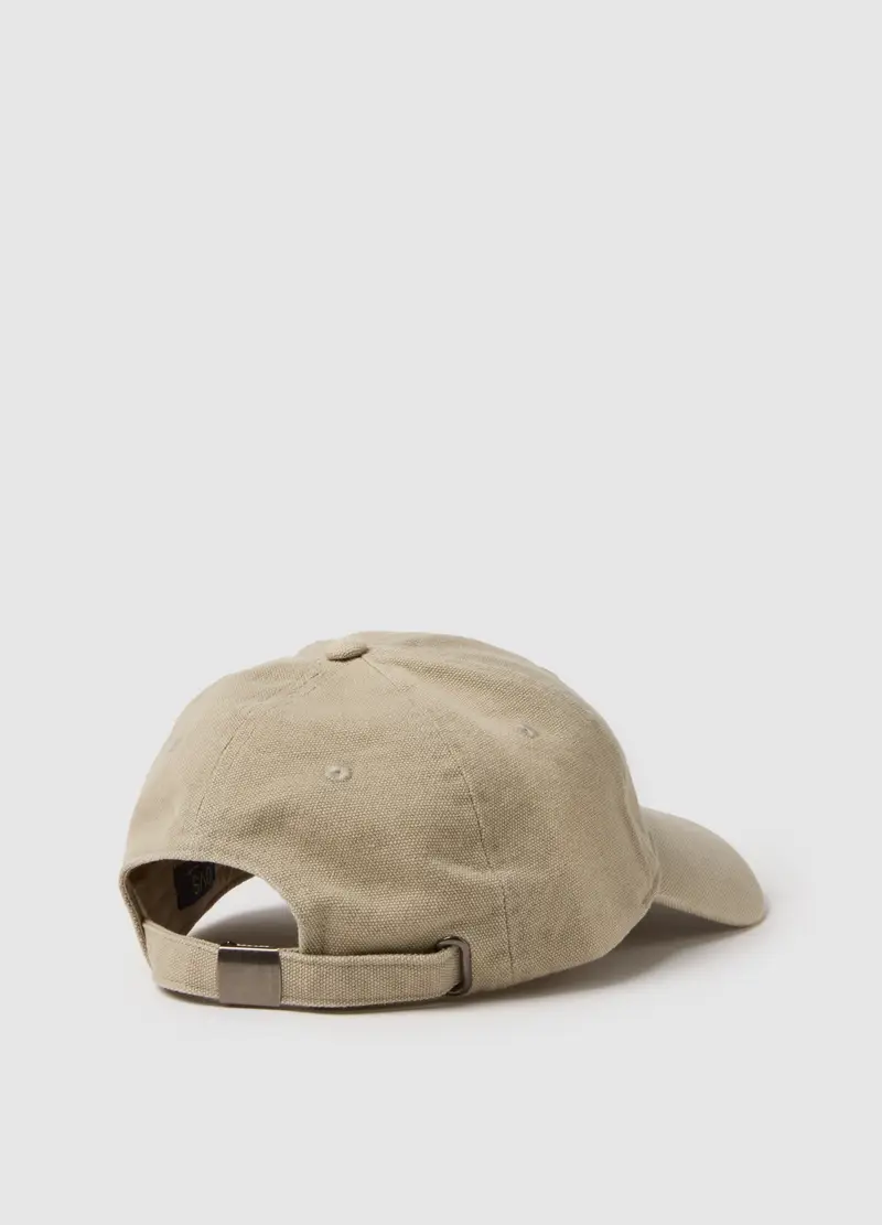Cappello Da Baseball In Puro Cotone Grigio, Uomo, Beige miniatura 2