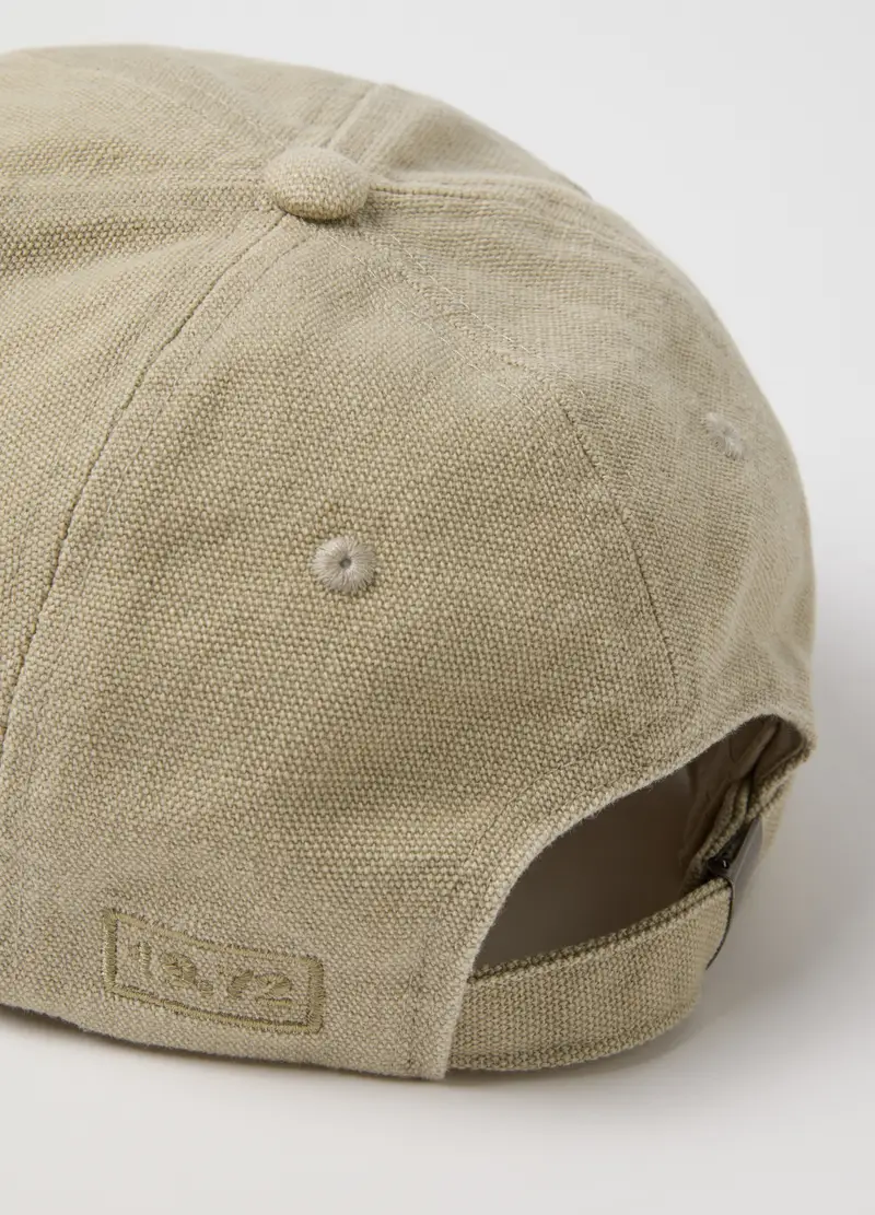 Cappello Da Baseball In Puro Cotone Grigio, Uomo, Beige miniatura 3
