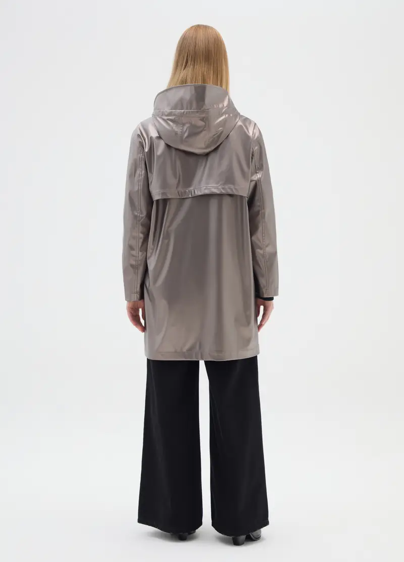 Giacca Impermeabile Taupe Metallizzato Urban Commuter, Donna, Grigio miniatura 3