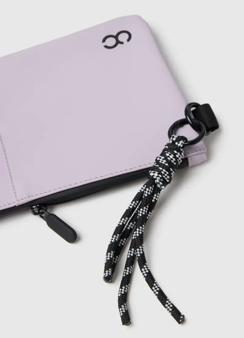 Portafoglio Viola Con Zip E Dettagli Intrecciati, Donna, Viola miniatura 3