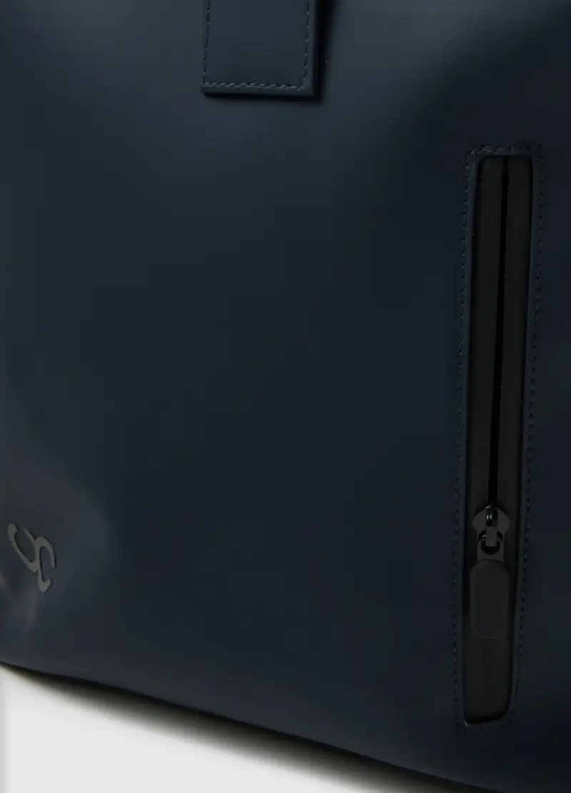 , Zaino Impermeabile Blu Con Zip E Tasca Frontale, Donna, Blu miniatura 3