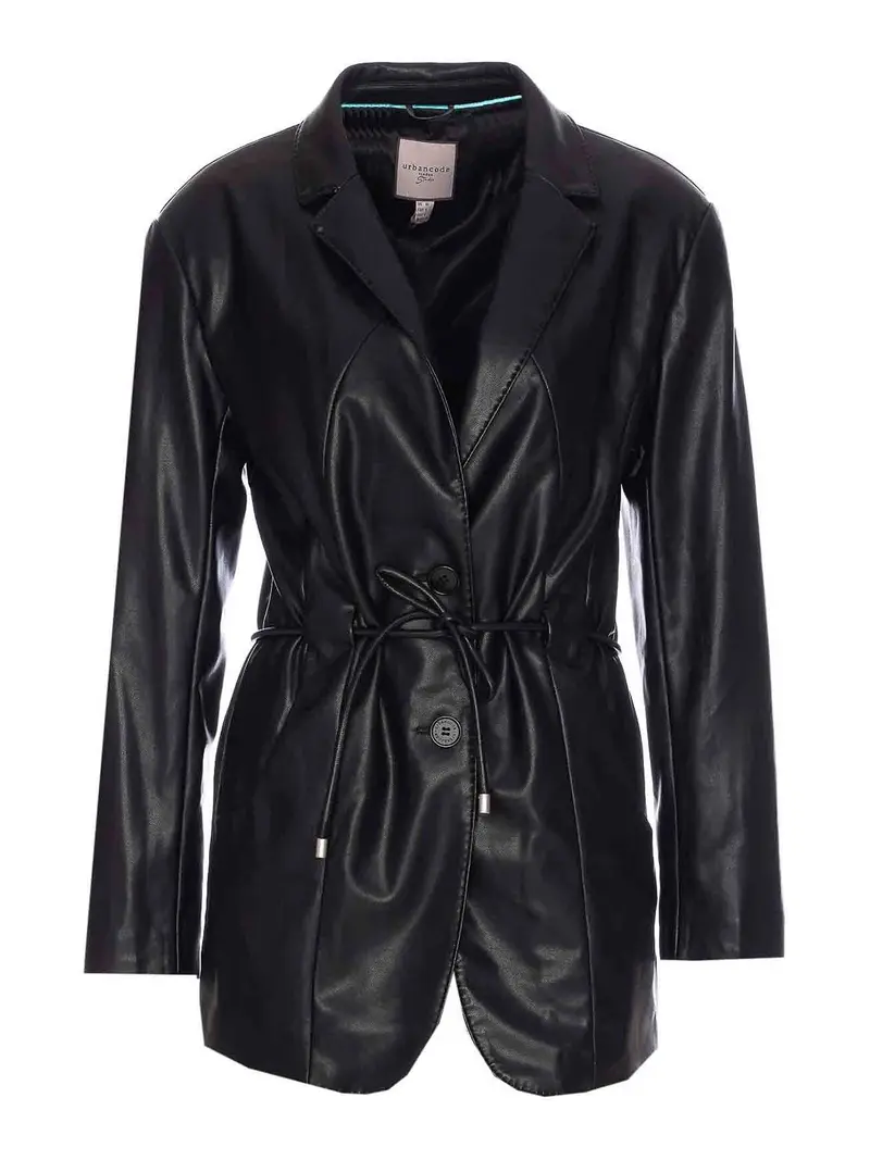 Giacca in pelle finta Nero