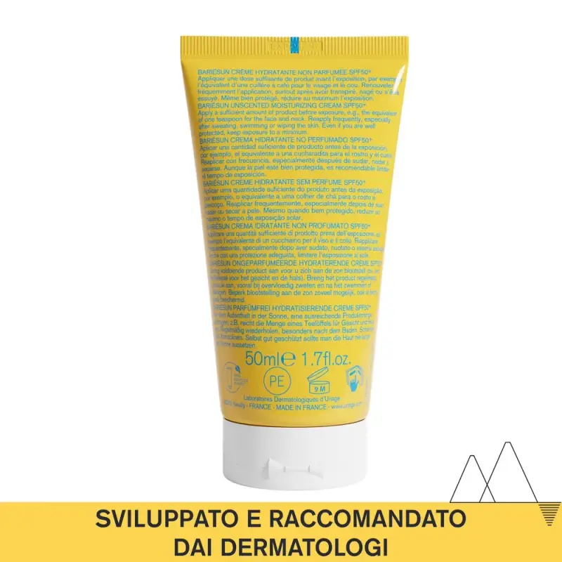 BARIESUN Crema Solare Idratante SPF50+ Senza Profumo - Protezione solare viso miniatura 2