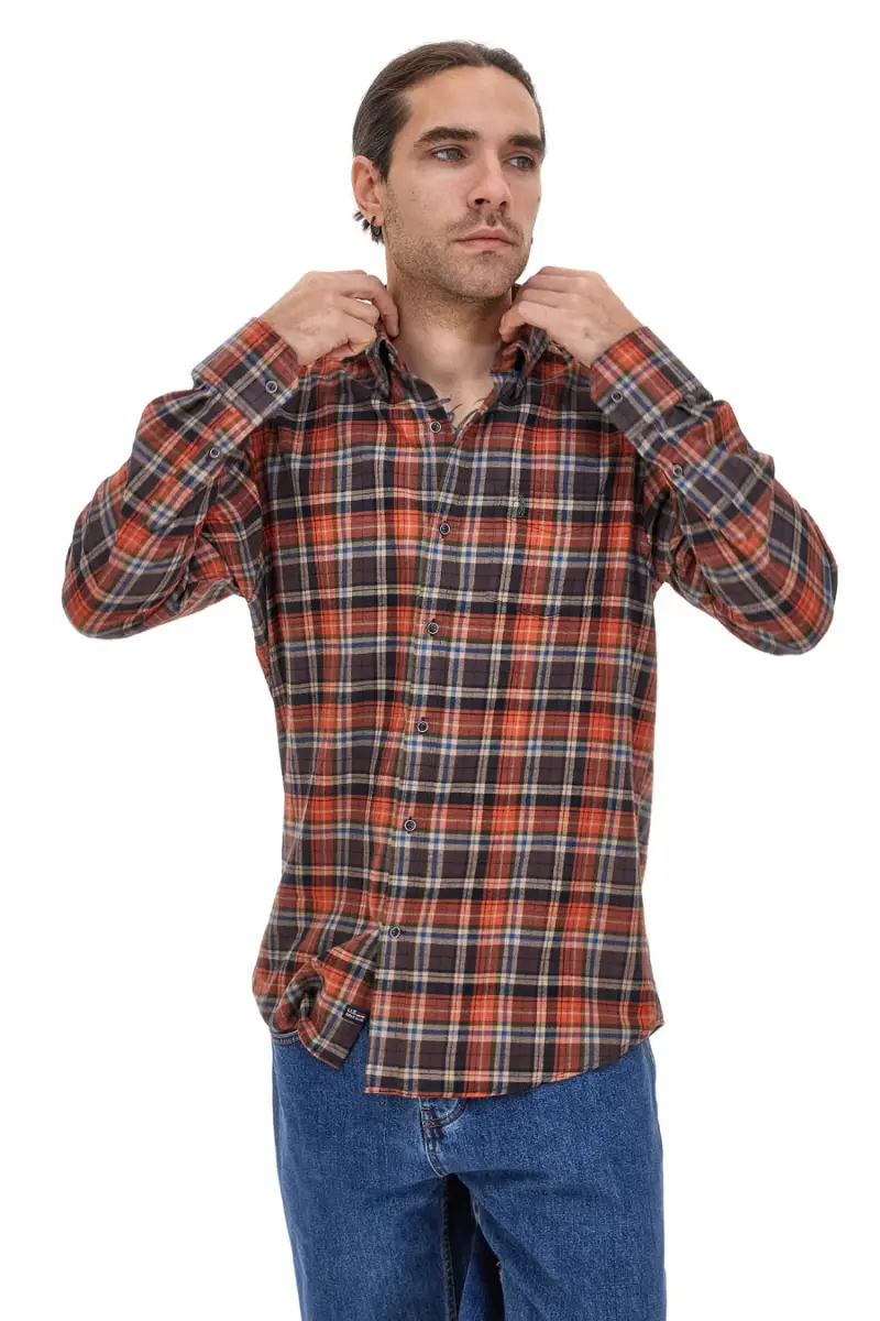 Camicia a quadri arancio 100% cotone US Golf CC09 [ORANGE] miniatura 2