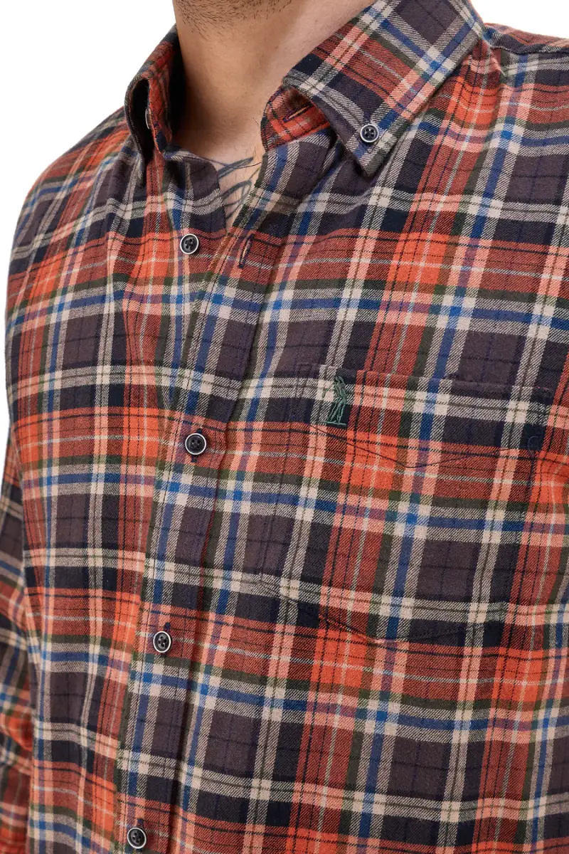 Camicia a quadri arancio 100% cotone US Golf CC09 [ORANGE] miniatura 3