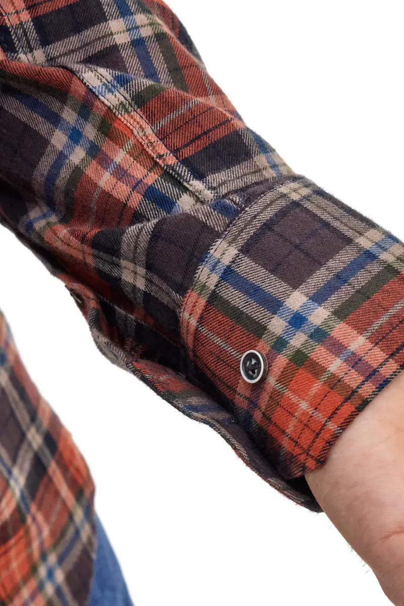 Camicia a quadri arancio 100% cotone US Golf CC09 [ORANGE] miniatura 5