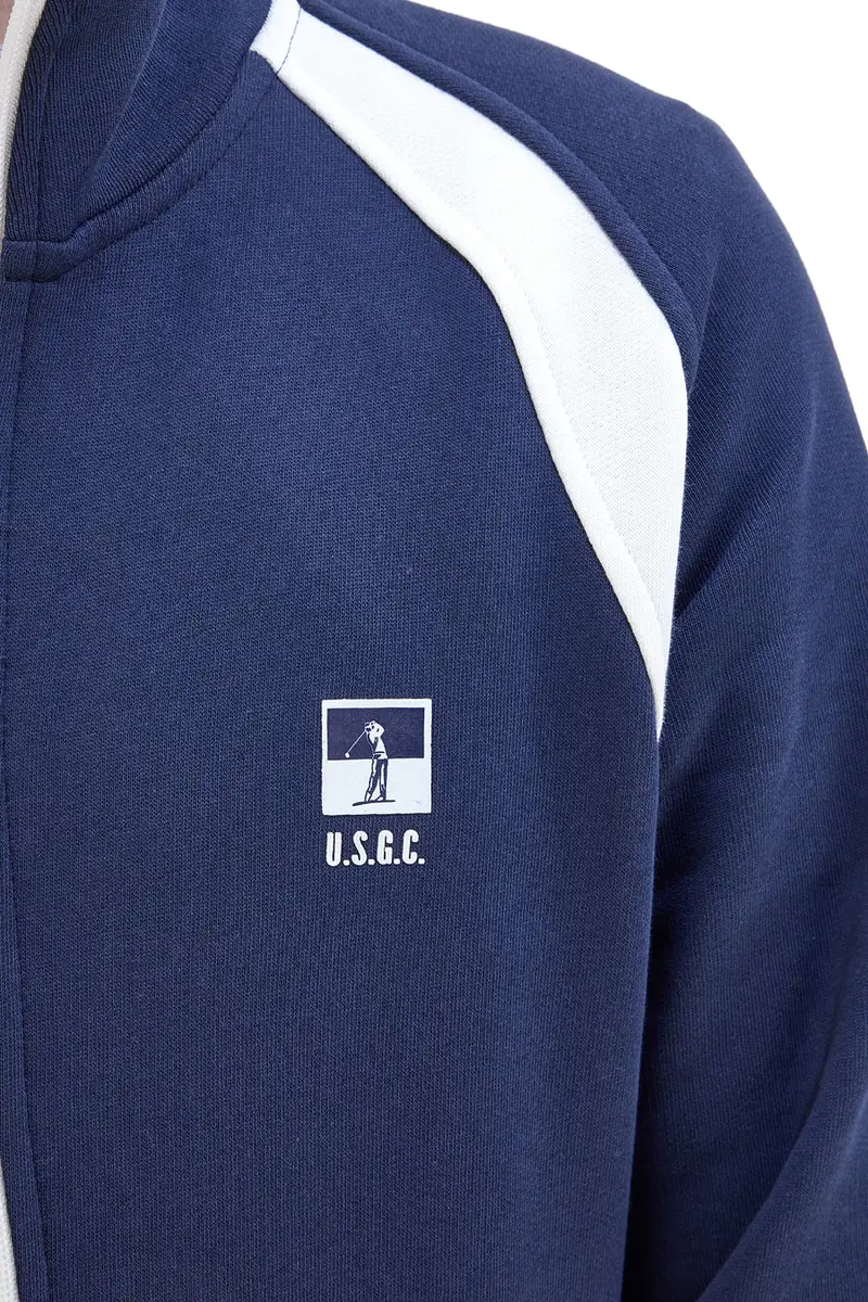 Felpa blu con cerniera frontale US GOLF CLUB 1280 [NAVY] miniatura 2