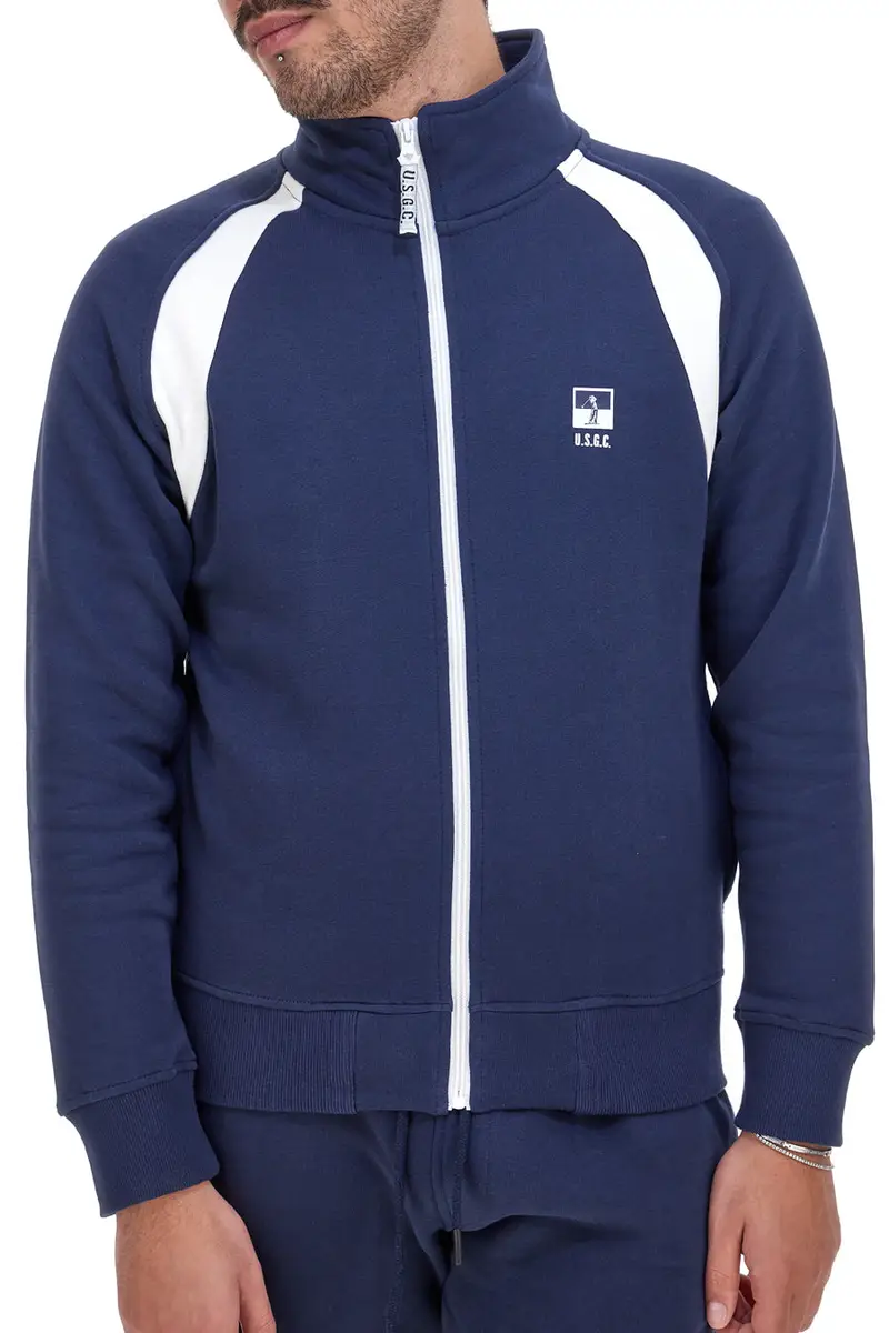 Felpa blu con cerniera frontale US GOLF CLUB 1280 [NAVY]