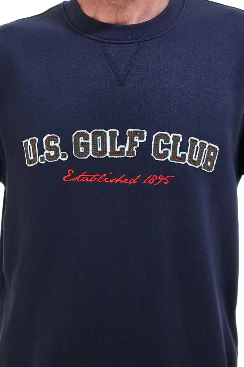 Felpa blu girocollo con stampa U.S. Golf Club F106 [BLUE] miniatura 2