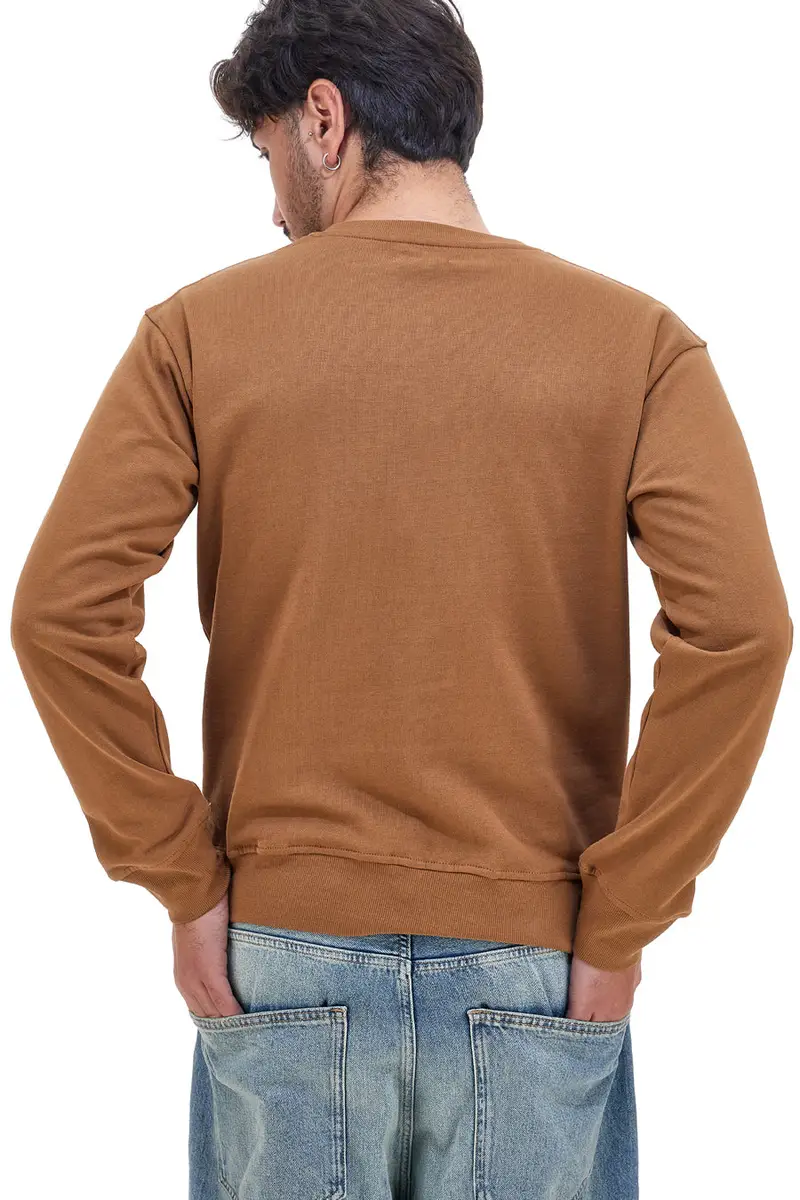 Felpa girocollo marrone con stampa frontale US GOLF CLUB 1291 [CAMEL] miniatura 3