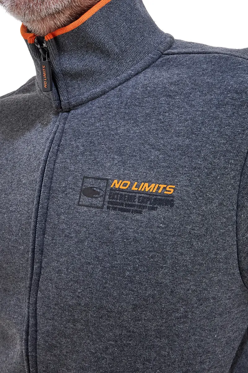 Felpa grigia full zip No Limits MASW003W24 [GRIGIO SCURO] miniatura 3