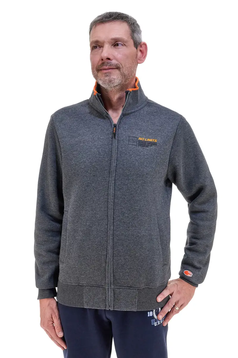 Felpa grigia full zip No Limits MASW003W24 [GRIGIO SCURO] miniatura 5