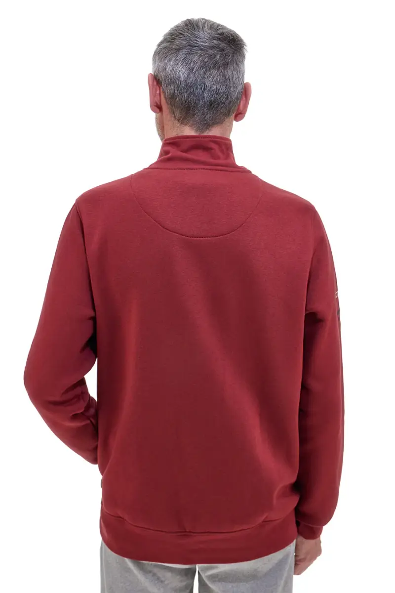 Felpa rossa full zip con ricamo U.S. Golf Club F110 [BORDO'] miniatura 4
