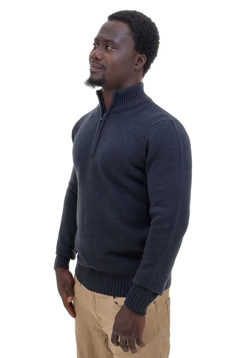 Maglione blu con collo zip in misto lana US Golf AC12 [BLUE] miniatura 2